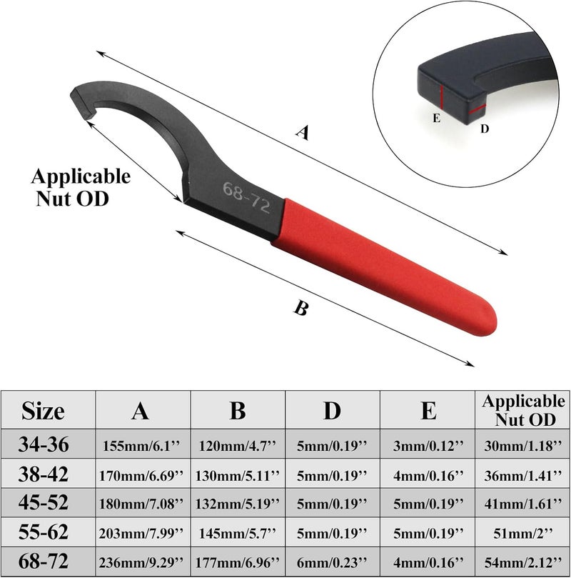 PRO BAT Universal Motorcycle Shock Absorber Spanner Wrench Hook Pin Spanner Wrench Shocker Shokie Adjusting Tools C Spanner for Pit Quad Dirt Bike ATV 34-36 - Image 3